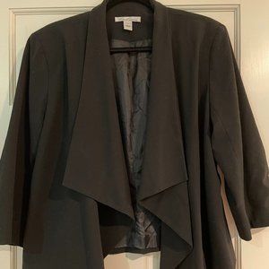 Black Waterfall Front Blazer